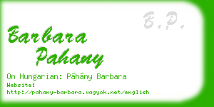 barbara pahany business card